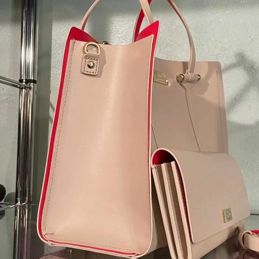 Elodie satchel/crossbody cream/hot pink - Picture 5 of 14